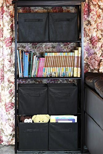 Simple Houseware 11-Inch Foldable Cube Storage Bins, Black, 6-Pack - Image 5