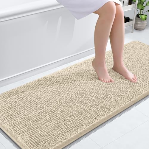 OLANLY Bathroom Runner Rugs 59x24, Extra Soft Absorbent Chenille Bath Rugs by OLANLY
