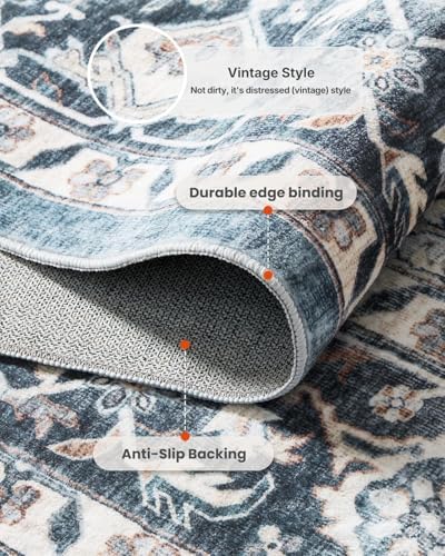 AMADA HOMEFURNISHING 2x4 Washable Area Rug, Low-Profile Entryway Rug with Non-Slip Backing & Durable Edge Binding, Vintage Rug Pattern, Small Rugs for Entryway, Kitchen & Living Room - Image 6