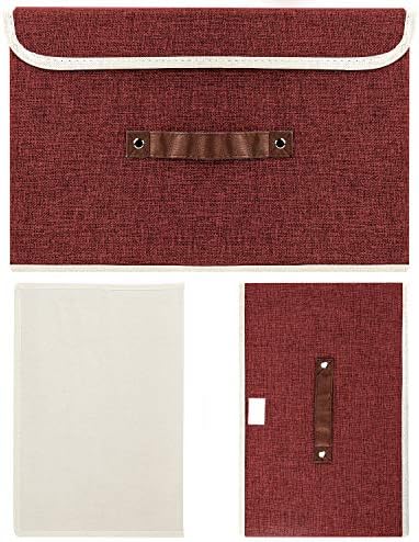 TYEERS Foldable Storage Boxes with Lids 5 Pack Fabric Storage Bins with Lids, Closet Organizers for Clothes Storage, Room Organization, Office Storage, Toys - Red Wine - Image 7