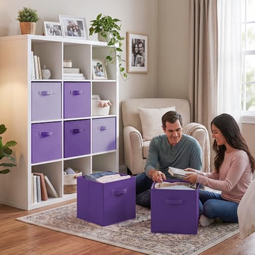 GRANNY SAYS 13 Inch Cube Storage Organizer, Purple Gradient, 6-Pack - Image 3