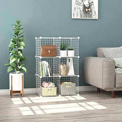 C&AHOME Wire Cube Storage, 6 - Cube Organizer Metal C Grids, Units, White - Image 4