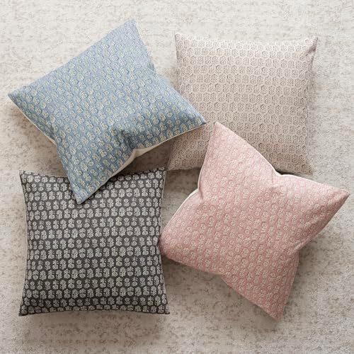 Foindtower Decorative Floral Print Throw Pillow Covers 18×18 Light Pink - Image 5