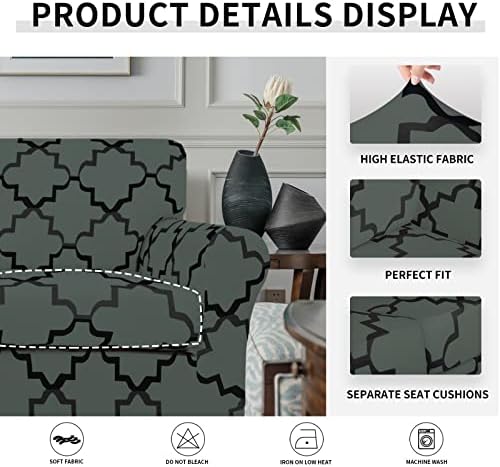 Easy-Going 4 Pieces Stretch Sofa Cover for 3 Cushion Couch Washable - Image 3