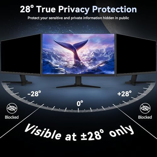 [2-Pack] 25 Inch Computer Privacy Screen Filter for 16:9 Widescreen Monitor, Removable Eye Protection Anti Glare Blue Light Filter Privacy Shield, Anti Scratch Anti Spy Screen Protector Film 25 In - Image 3