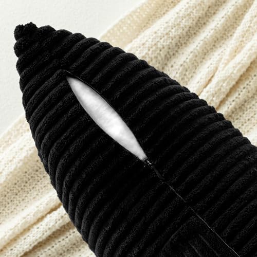 MIULEE Black Decorative Lumbar Throw Pillow Covers 12x24 Inch 2 Pack - Image 3
