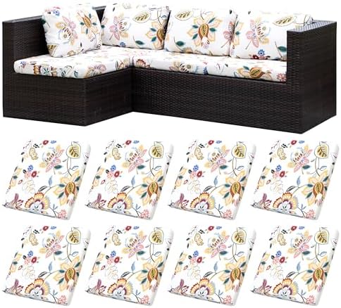 8 Pcs Outdoor Cushion Covers, Patio Sofa Cushion Covers Replacement by BIETYONE