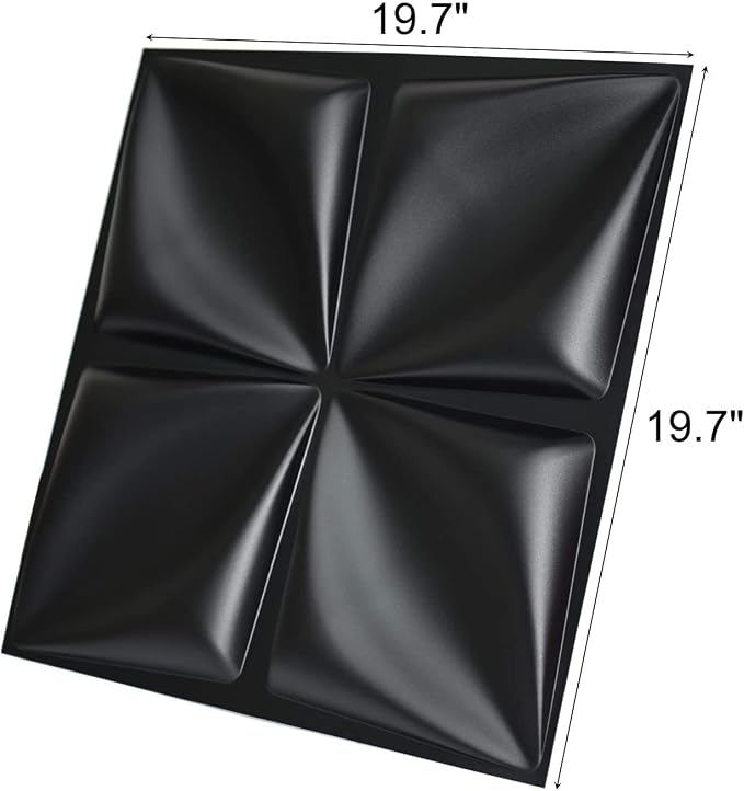 Art3d Matt Black 3D Wall Panel PVC Flower Design Cover 32 Sqft, for Interior Wall Decor in Living Room,Bedroom,Lobby,Office,Shopping Mall - Image 3
