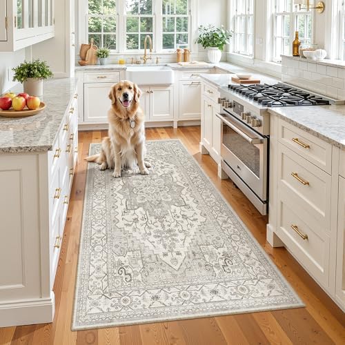Madane Washable Runner Rug 3x6 Runners for Hallways Non Slip, Beige/Brown - Image 4