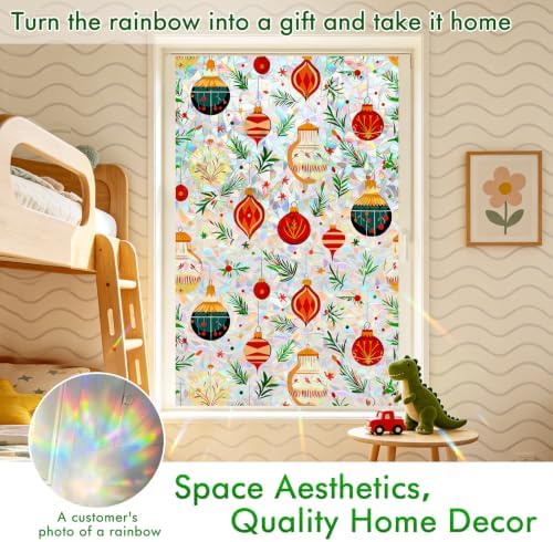 SOMWISE Rainbow Stained Glass Window Privacy Film,Heat Blocking Save Energy - Image 3