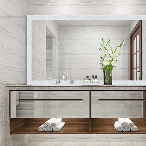 Flexible Molding Trim Wall Trim Self Adhesive, Peel and Stick Mirror Frame Border, Waterproof Bathroom Decor (White) - Image 5