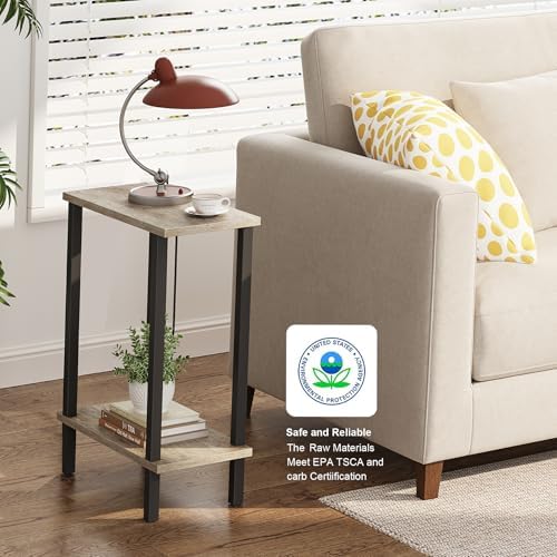 TUTOTAK Narrow Side Table Set of 2, Small End Table for Couch - Image 5