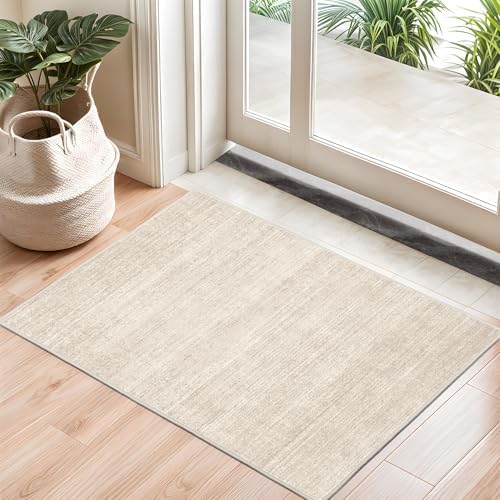 Valenrug 2x3 Rug Non Slip, Small Washable Entryway Rug Indoor Doormat Beige by Valenrug
