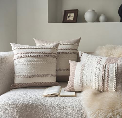Cethom Boho Lumbar Pillow Covers 14x36 Inch Long, Khaki Textured Decorative Couch Pillow Cases for Farmhouse Home Decor, Accent Cushion Cover for Sofa, Bed, Living Room, Bedroom, Pack of 1 - Image 4