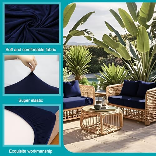 12 Pcs Outdoor Cushion Covers, Patio Sofa Cushion Covers Replacement - Image 4
