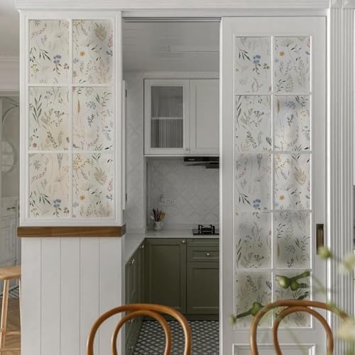 Dimoon 17.3" x 197" Window Privacy Film Stained Glass Floral Film for Home Rainbow Effect See Out Decorative Frosted Window Film Static Cling Stickers Kitchen Bathroom - Image 3