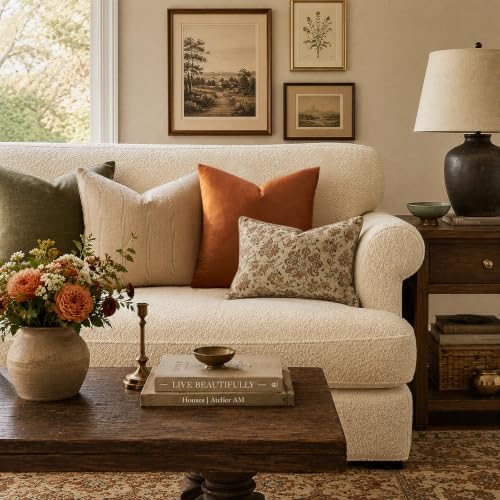 GIGIZAZA Burnt Orange Velvet Throw Pillow Covers 18x18 Pack of 2 - Image 6