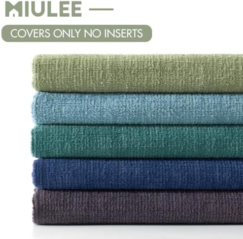 MIULEE Teal Chenille Couch Throw Pillow Covers, 16x16 - Image 6