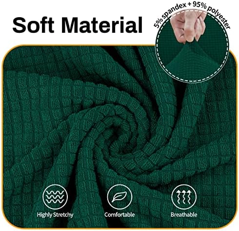 Stretch Couch Covers Washable,loveseat Cover Slipcovers,Blackish Green - Image 3