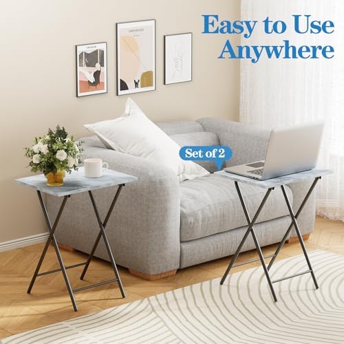 Adompacat 16" Small TV Tray Table, Folding TV Dinner Trays Set on Couch - Image 5