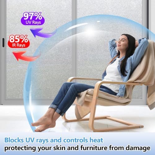 Frosted Glass Window Film with 4 Tools,Pure 17.5"x78.7" - Image 3