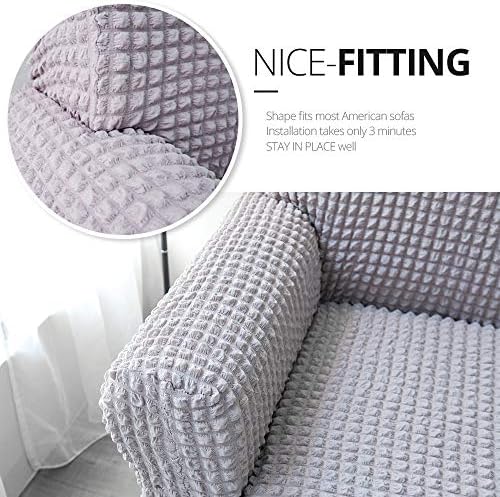 NICEEC Sofa Cover Lilac Gray Couch Cover Stretch Sofa Slipcover with Skirt - Image 3