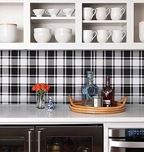 Guvana 17.7"x118" Black and White Trellis Contact Paper Peel and Stick Wallpaper Removable Contact Paper Self-Adhesive Waterproof Wallpaper for Wall Cabinets Shelves Drawer Liner Decorative - Image 4