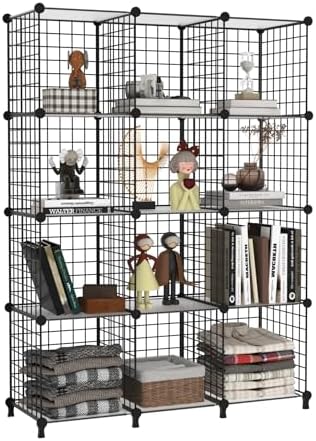 AWTATOS Wire 12 Cube Storage Organizer, Closet Storage Shelves Stackable by AWTATOS