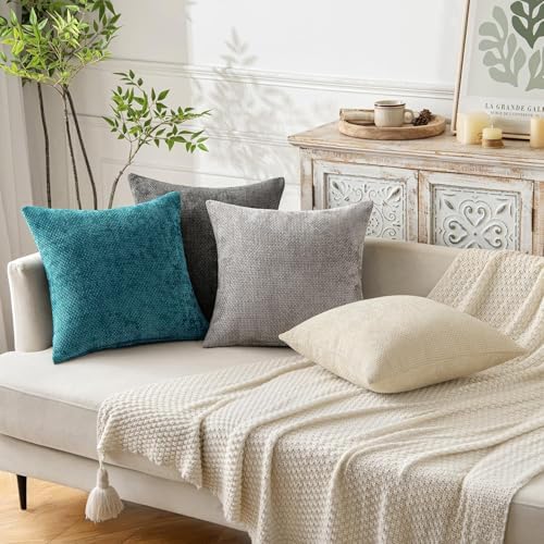 MIULEE Decorative Couch Throw Pillow Covers 18x18 Inch Coastal Teal 2 Pack - Image 3