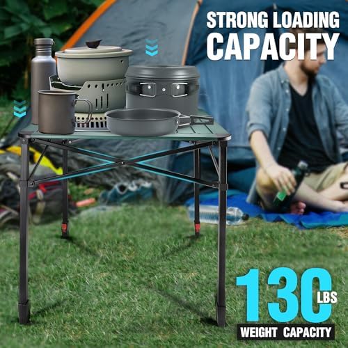 VILLEY Folding Camping Square Table, Portable Aluminum Table, Large - Image 5