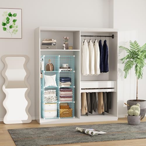 C&AHOME Wire Cube Storage, 8 - Cube Organizer Metal C Grids Units, Blue - Image 5