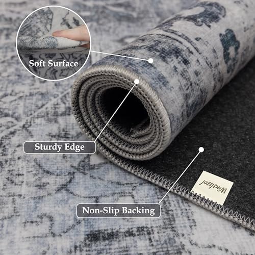 Washable 3x4 Entryway Rug, Vintage Non-Slip Low Pile Rugs - Image 6