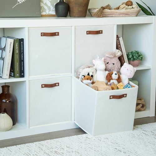 OrganiHaus 13x13 Cube Storage Bins, Set of 4 - Fabric Storage Cubes - Image 3