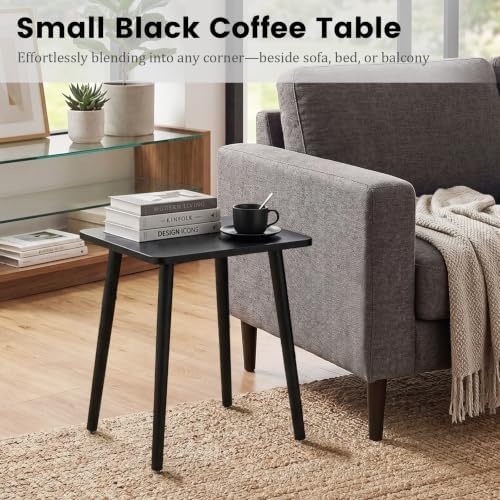 FORAOFUR Black End Tables Set of 2, Modern Boho End Table for Living Room Bedroom, Small Side Table for Small Spaces with Stable Structure, Easy Assembly | 2 Pack Minimalist black finish, wood legs, fits sofa/bedroom/living, compact, lightweight, easy ... - Image 4