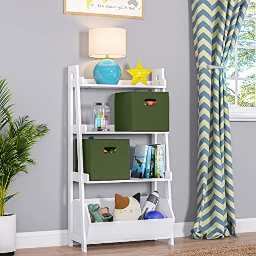 RiverRidge Folding Storage Bins - 2-pack of 10in Tall Olive Cubes - Image 2