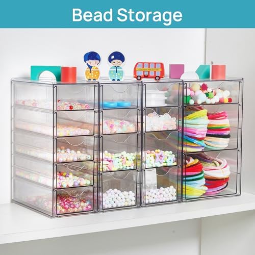 Vtopmart 4 Set Acrylic Desk Organizer with 16 Drawers for Office, Makeup - Image 6