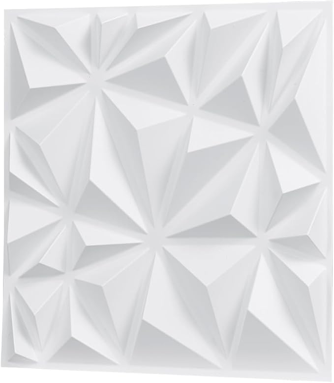 VEVOR 3D Wall Panels, 33-Pack 11.81 x 11.81 in PVC Modern Art Minimalist Diamond Tiles, 32 Sq.Ft Coverage Accent Wall Panel, Interior Home Decor for Ceiling, Bedroom, Living & Gaming Room, Matte White - Image 10
