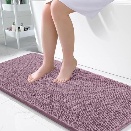 OLANLY Bathroom Runner Rugs 45x27, Extra Soft Absorbent Chenille Bath Rugs by OLANLY