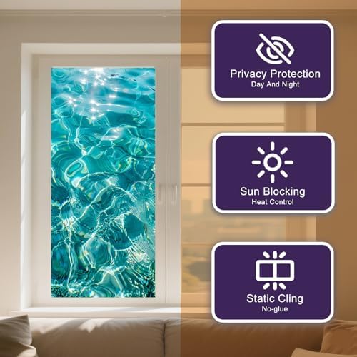 IVN Stained Glass Window Film 17.7x39.3 Inch Decorative Window Privacy Film - Image 2