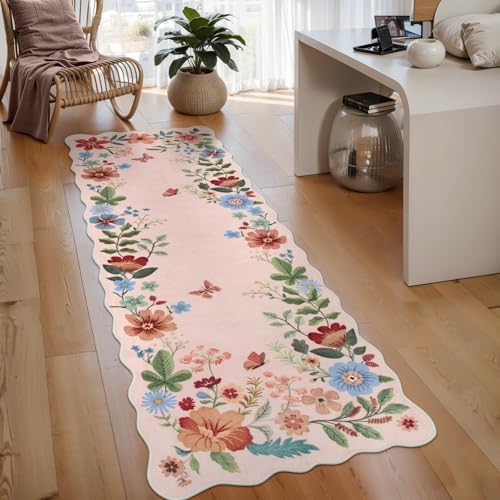 Lahome Floral Kitchen Runner, 2X6 Washable Runner Rug Non-Slip by Lahome