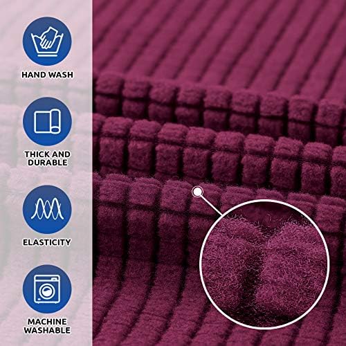 KEKUOU Stretch Oversized Couch Covers for Sofa Slipcover,Wine - Image 3