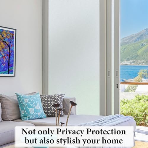 DUOFIRE Window Privacy Film, Frosted Glass Window Film, Pure, 45.2"x78.7" - Image 3