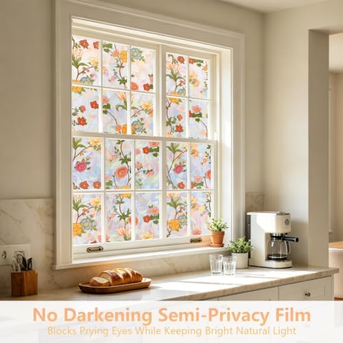 Kromapolis Window Privacy Film Stained Glass Window Clings, 17.5″ x 157.4″ - Image 4