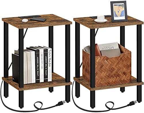 TUTOTAK End Table with Charging Station, Side Table Set of 2, Nightstand by ChoosetutotakFurnitureBuildYourCozyHome
