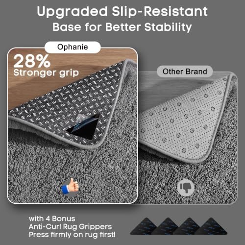 Ophanie 7x9 Area Rugs,Upgrade Non-Slip Fluffy Soft Rugs for Living Room,Large Shag Grey Fuzzy Plush Rug,Gray Shaggy Big Carpets for Bedroom,Kids Boys Girls Dorm Decor with Over 99 pcs Pile fibers - Image 4