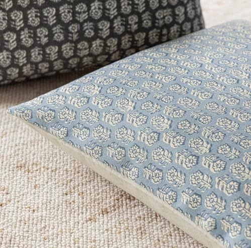 Foindtower Decorative Floral Print Throw Pillow Covers 18×18 Powder Blue - Image 3