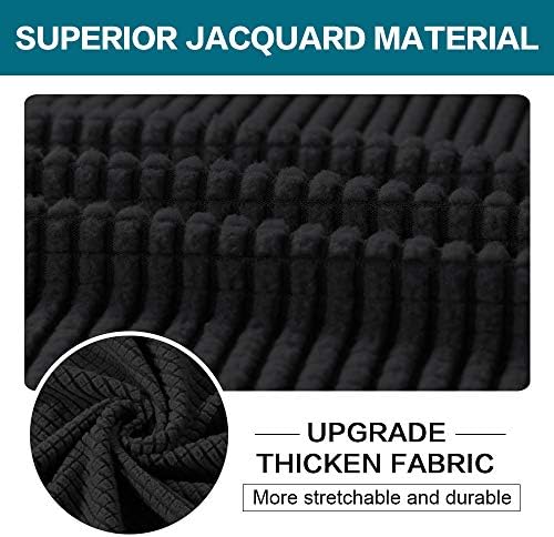 Turquoize 3 Piece Sofa Covers for 2 Cushion Couch Sofa Slipcover Soft Couch Cover for Dogs-Washable Sofa Furniture Covers with 2 Individual Cushion Covers, Feature Jacquard Fabric (Loveseat, Black) - Image 3