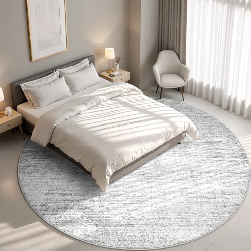 Valenrug Round Rugs 6ft, Circle Washable Area Rugs for Living Room, Grey - Image 2