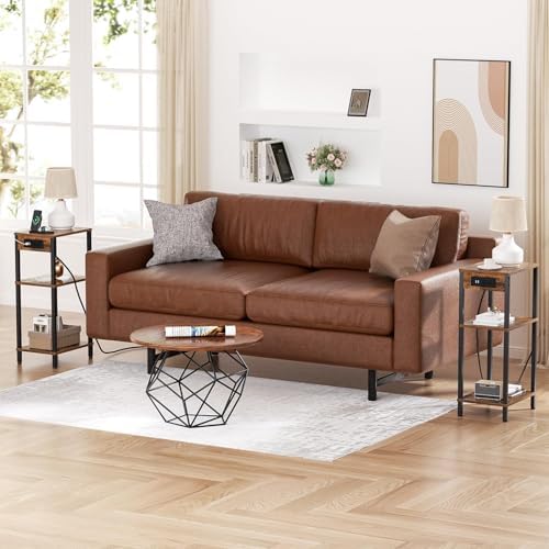 Tall Side Table with Charging Station, 30 Inch Tall End Tables Living Room - Image 6