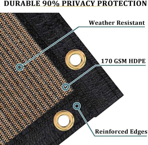 Shade&Beyond 8'x11' Brown Privacy Screen Fence Cover 170 GSM Fencing Mesh Fence Panel for Wall Garden Yard Backyard Indoor Outdoor Home Decoration - Image 2
